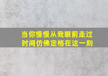 当你慢慢从我眼前走过 时间仿佛定格在这一刻